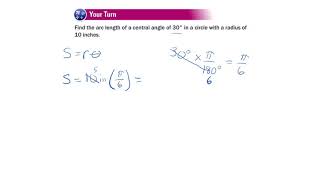 Trigonometry Arc Length Example