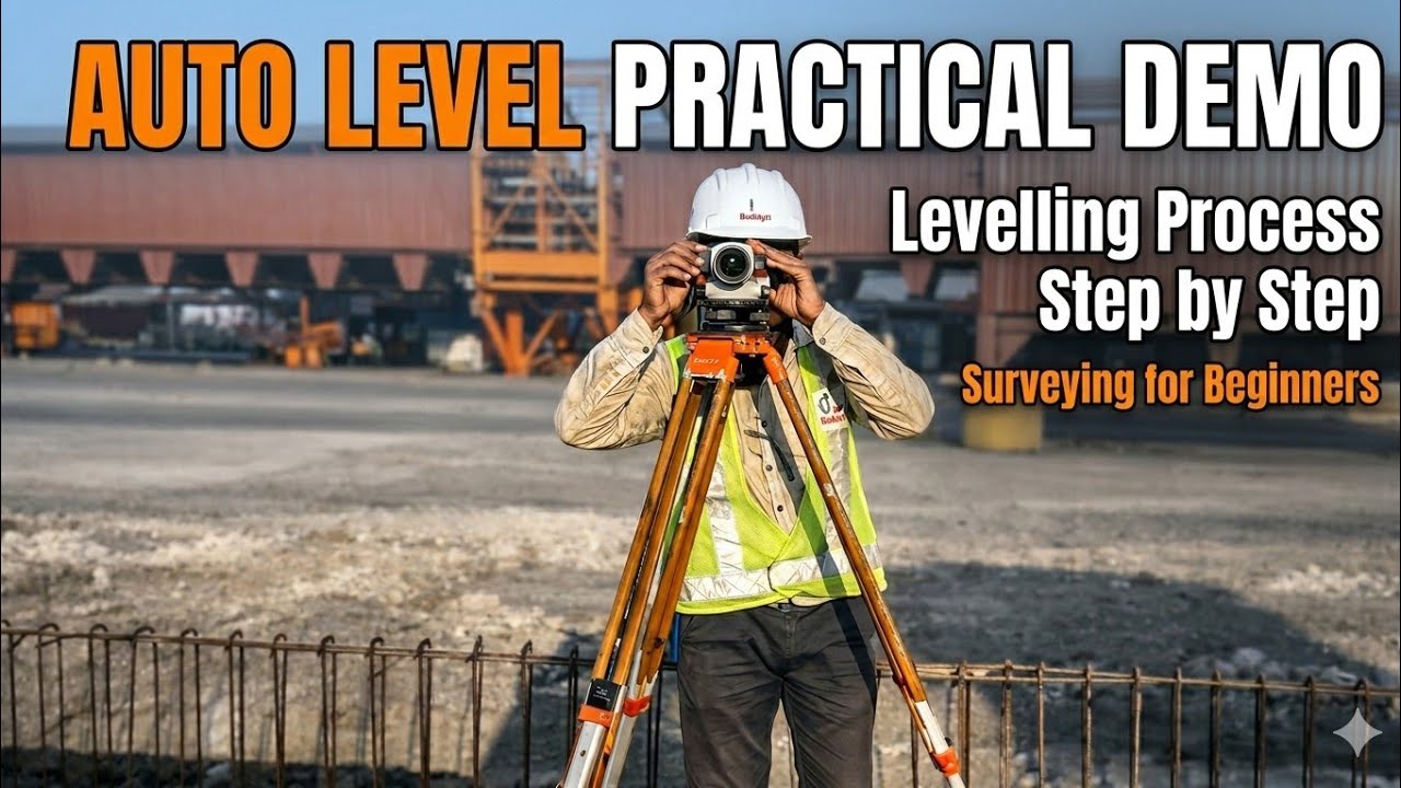 Auto Level Practical Demo | Levelling Process Step by Step | Surveying ...