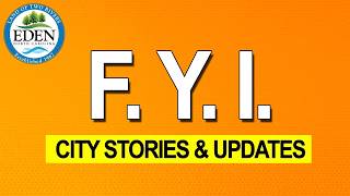 F.Y.I. City Stories & Update - City of Eden Parks & Recreation / Facilities & Grounds  | May 2026