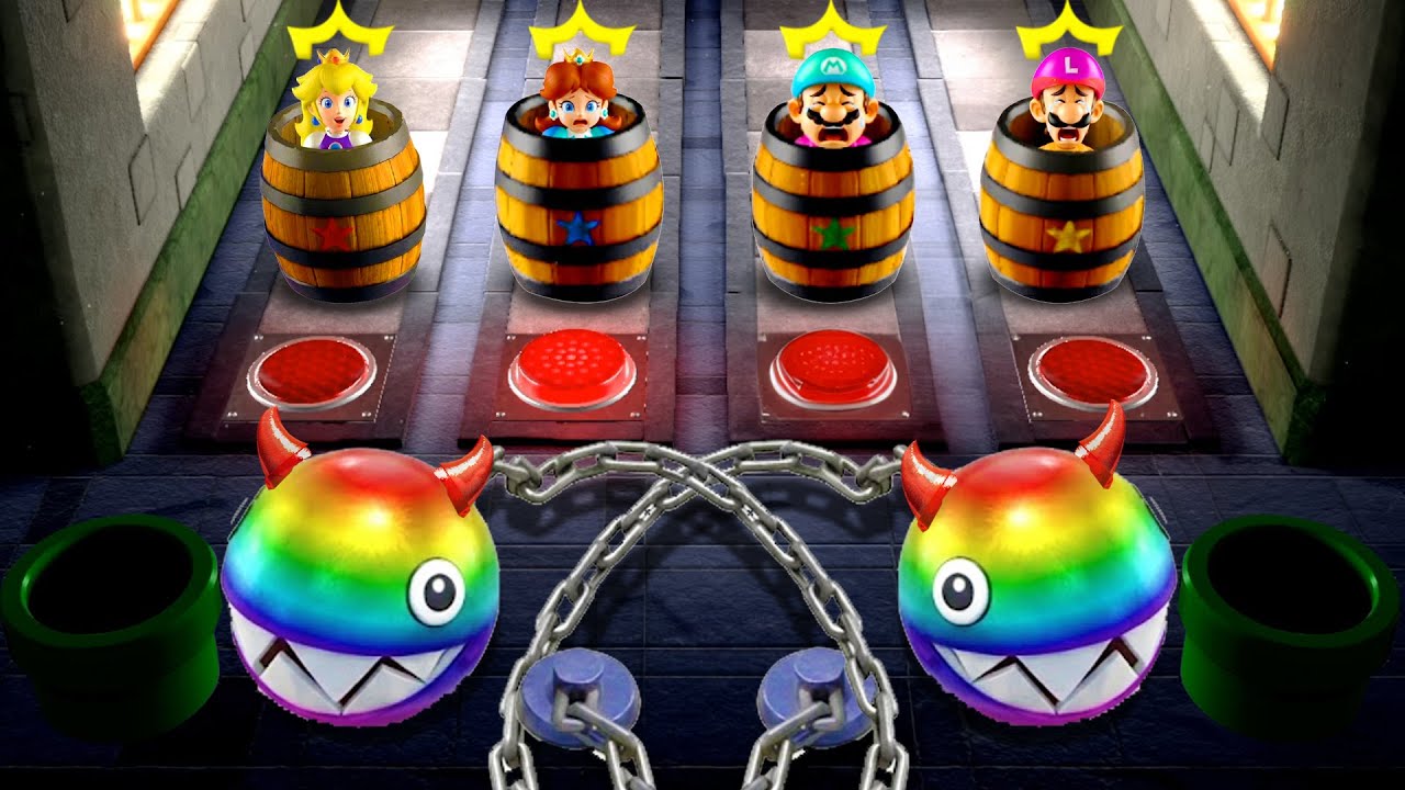 【マリオパーティスーパースターズ】夢の対決実現！ピーチ vs デイジー vs マリオ vs ルイージ 勝つのは誰だ 4K UHD (2160P)