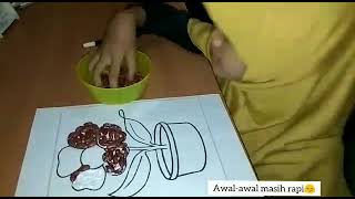 Membuat kolase bunga mawar