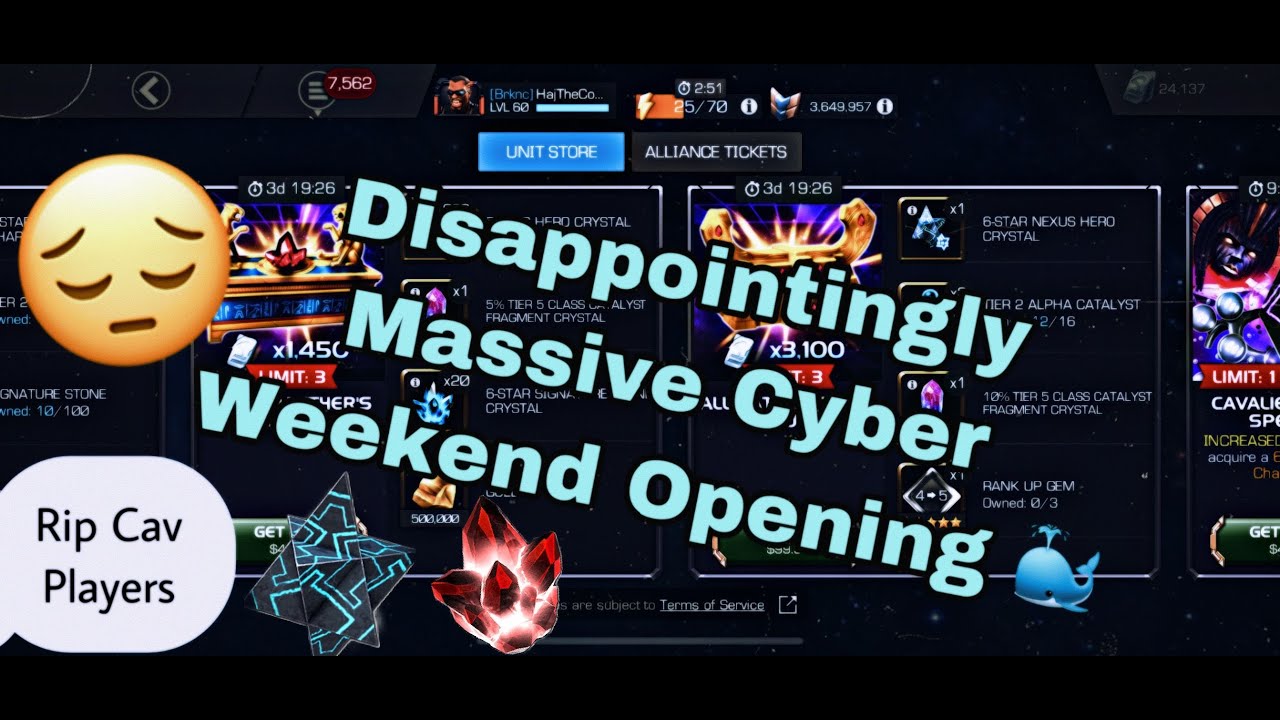 Possibly Account Changing Cyber Weekend Opening ! (Cavalier)  - Marvel Contest of Champions