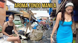 SHOCKING! Extreme Condition Life Hidden Poverty in Manila AROMA TONDO Philippines[4K]