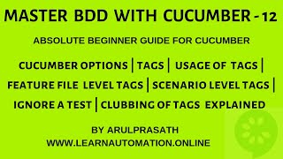 BDD | Cucumber | 12 | Cucumber Options | Tags | Usage of tags | Explained | Tamil