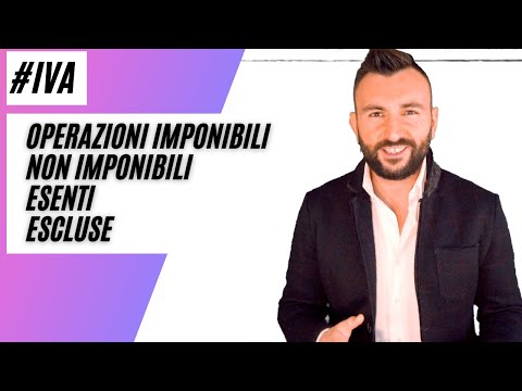 Iva: le operazioni imponibili, non imponibili, esenti ed escluse. Lezione 4° di 5 Economia Aziendale