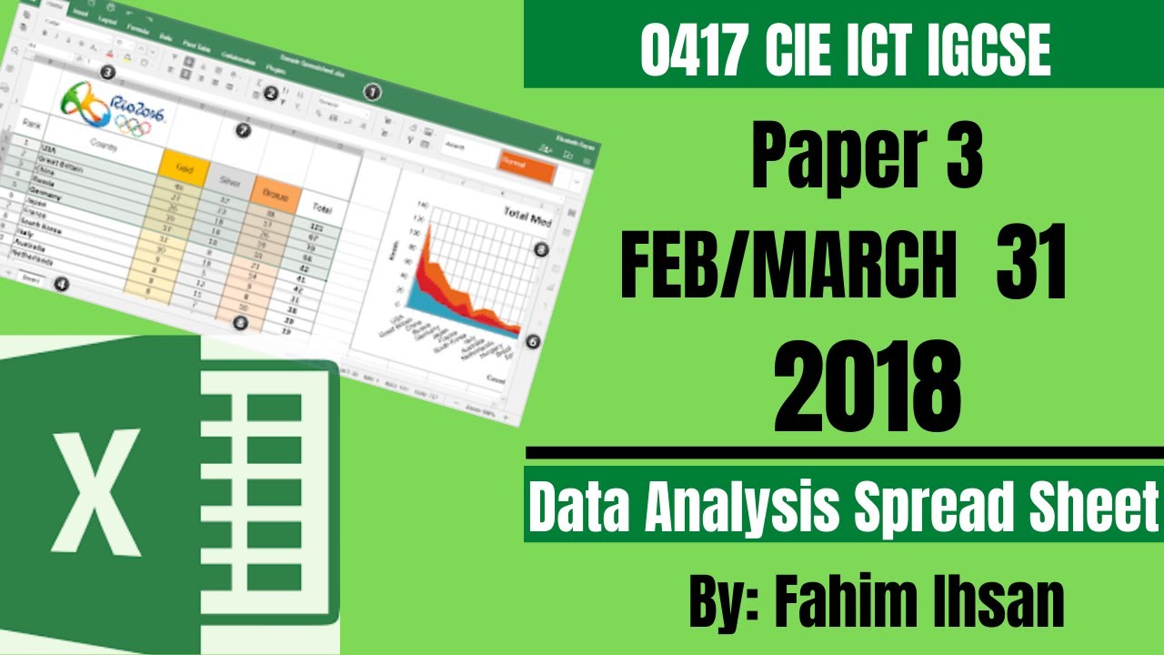IGCSE ICT 0417/P31/2018 Feb - March Spread Sheet