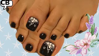 Decoracin En Blanco  Y Negro Para Uas De Los Pies