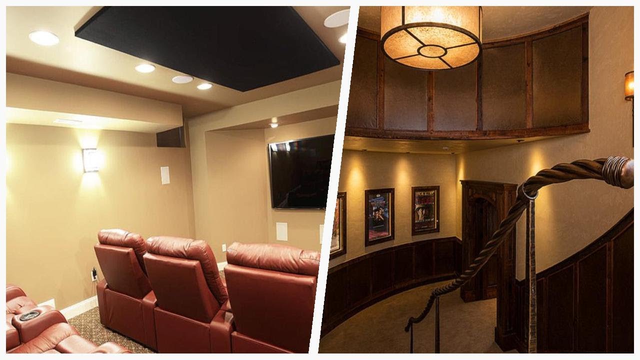 75 Craftsman Home Theater With Beige Walls Design 🌈 ...