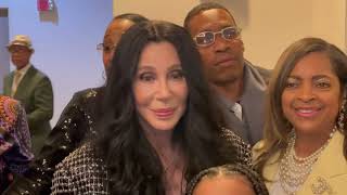 CHER walks through the Marriott hotel in Los Angeles