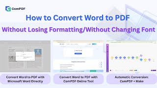 How to Convert Word to PDF Without Losing Formatting/Without Changing Font | 3 FREE Ways