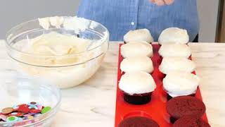 Frosting Red Velvet Cupcakes