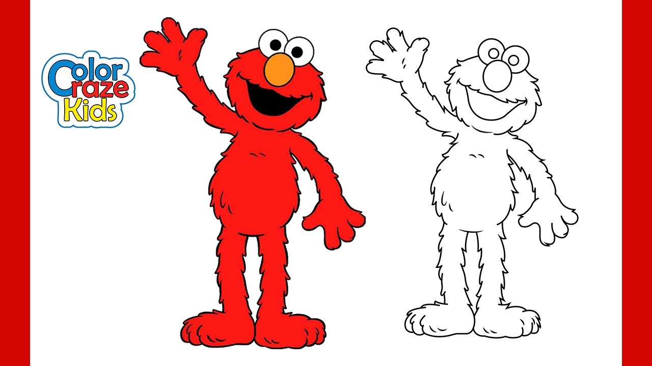 Coloring Elmo from Sesame Street | Fun Art for Kids