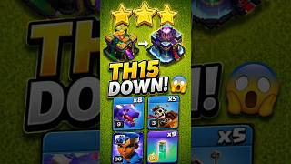 TH15 Destroyed by TH14 😱🔥 OP Dragon Attack! RC charge #Shorts #coc #gaming #th14 #dragon #best #op