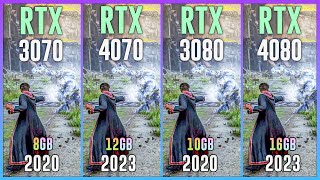 RTX 3070 vs RTX 4070 vs RTX 3080 vs RTX 4080 - Test in 16 Games