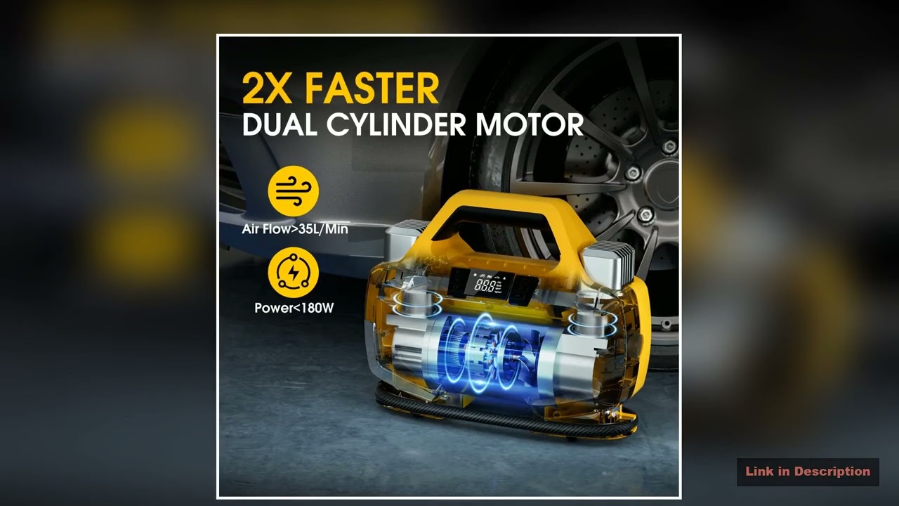 Carsun DoubleCylinder HighPower Wired Air Pump Air Compressor for SUVs RVs Mountain Bikes Rapid