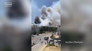 Сильный пожар в Турции. Сиде ( Анталия)