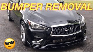 INFINITI Q50 Q60 FRONT BUMPER REMOVAL - How to Remove the Front Bumper Cover on an Infiniti Q50 Q60