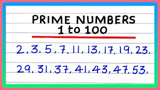 Prime Numbers 1 TO 100 | Write Prime Numbers 1 TO 100