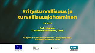 Yritysturvallisuus Ja Turvallisuusjohtaminen