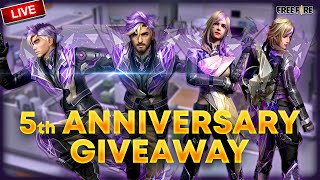 FREE FIRE 5th ANNIVERSARY SPECIAL GIVEAWAY 🥳🔥 ANKUR SHARMA - GOLDEN FUTURNETIC BUNDLE