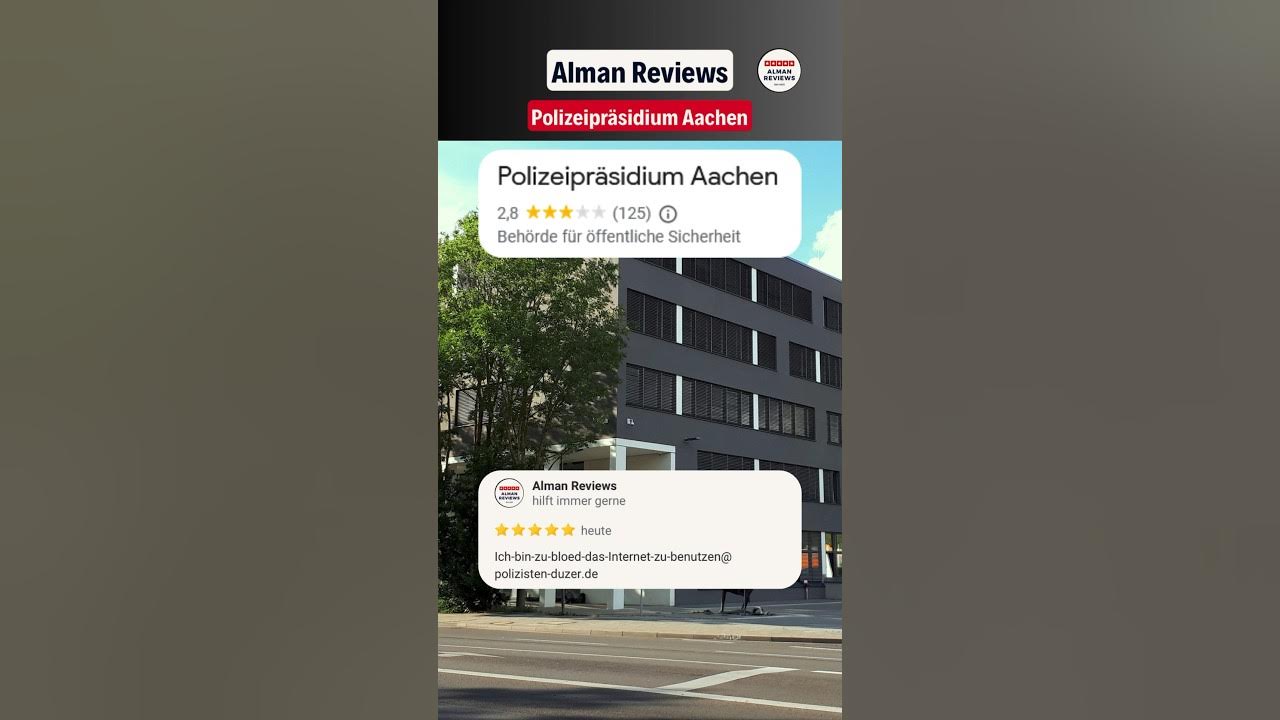 Polizeipräsidium Aachen! Lustige Google Bewertungen! YouTube