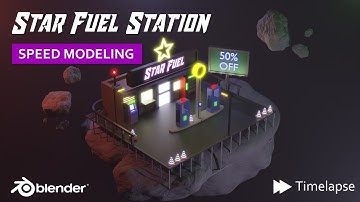 Star Fuel Station | Blender 2.81 Timelapse