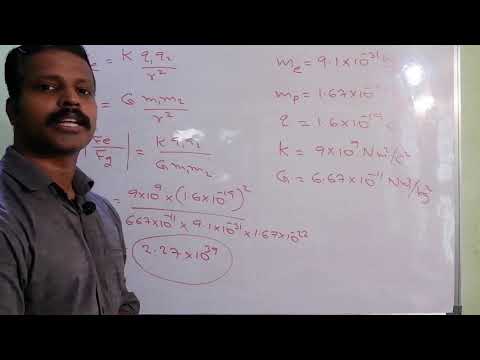 Ratio Of Electrostatic Force To gravitational Force Of An Electron And ...