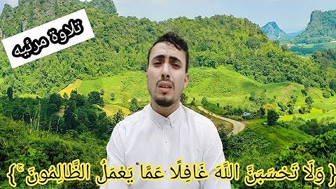 تلاوة هادئة مليئة بالخشوع { وَلَا تَحْسَبَنَّ اللَّهَ غَافِلًا عَمَّا يَعْمَلُ الظَّالِمُونَ }