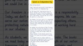 Independence Day Speech 2026 🇮🇳 | Best English Speech with Shayari | Easy & Effective for Students