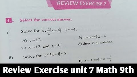 Review exercise unit 7 class 9th Maths KPK