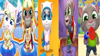 TALKING TOM HERO DASH VS Talking tom Party in the Wild VS Tom Blast Park old version vs new version screenshot 4
