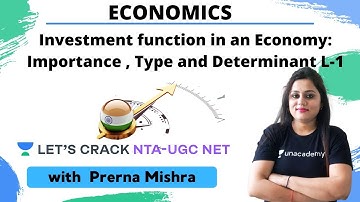 Investment function in an Economy | Economics | NTA UGC NET | Prerna Mishra