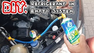 How To Refill Ac Refrigerant In A Car(in empty system)