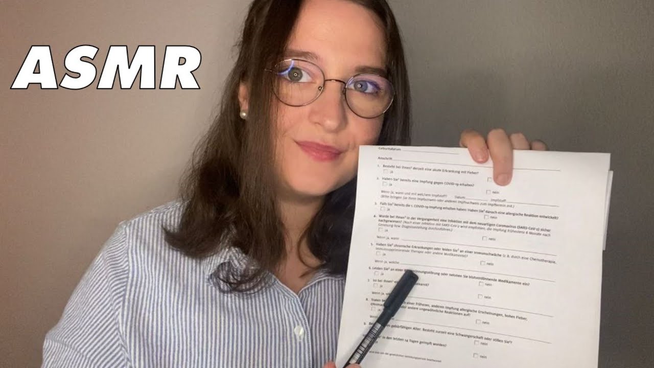 ASMR - Sprechstundenhilfe beim ARZT macht ANAMNESEBOGEN mit DIR (Roleplay) german/deutsch
