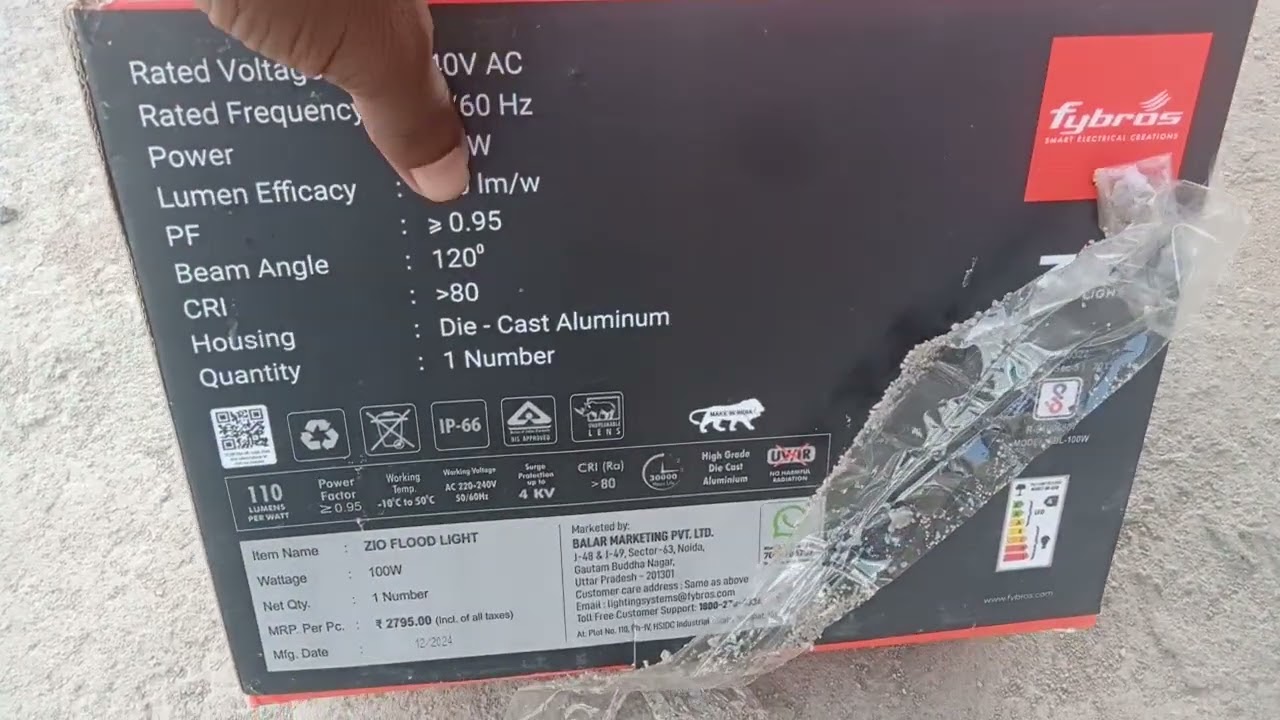 Zio Flood Light | 100 W | Fybros smart electric al creation |  LED Light | Led vapar Light | Big LED