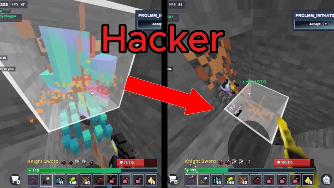 Bloxd.io Survival Hole pvp Insane Clutchs, Me vs All hackers // 30+ kills