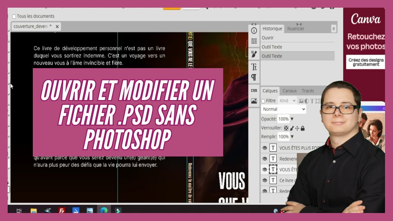 Ouvrir un fichier psd sans photoshop (et le modifier) - YouTube