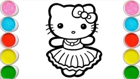 How to draw a easy hello kitty drawing painting and coloring for kids 