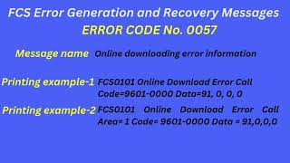 FCS Error Generation and Recovery Messages Error code 0057 by Instrumentation & Control 16 views 2 months ago 1 minute, 10 seconds