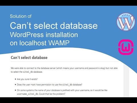 how to solve Can't select database problem during installation wordpress on WAMP server