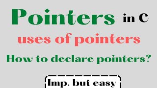Pointers in C. Advantages of pointers. Declaring a pointer variable @simanstudies