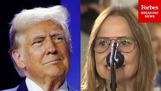 Mary Barra, General Motors CEO, Introduces President Donald Trump During Event In Milford, Michigan