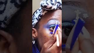 Flower Makeup Look 🩵🩵🩵 #editorialmakeup #blackgirlmakeup #eyemakeupideas #creativemakeup