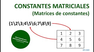 Constantes matriciales en Excel