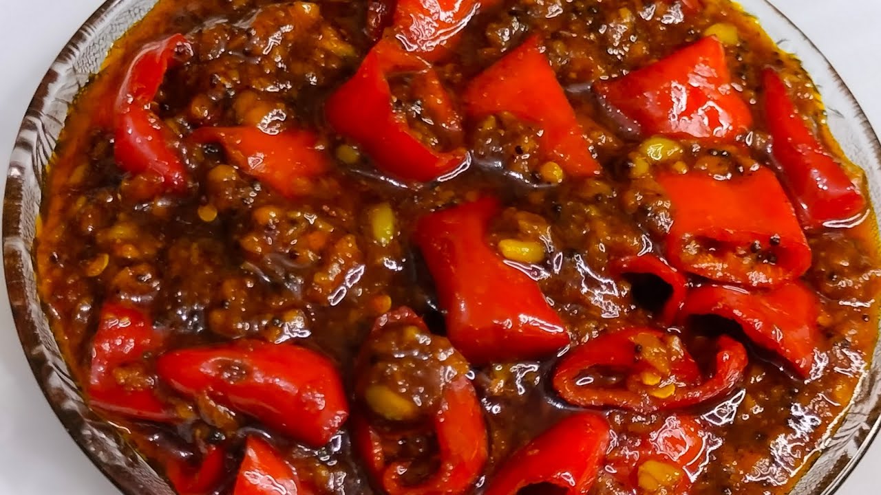Красный перец кисло-сладкий ачар / маринованный перец чили