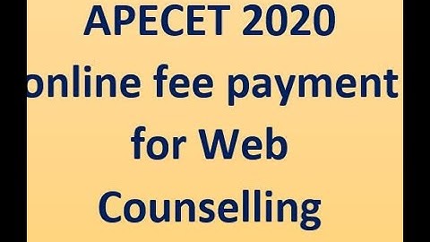 APECET 2020 web counselling online fee payment procedure
