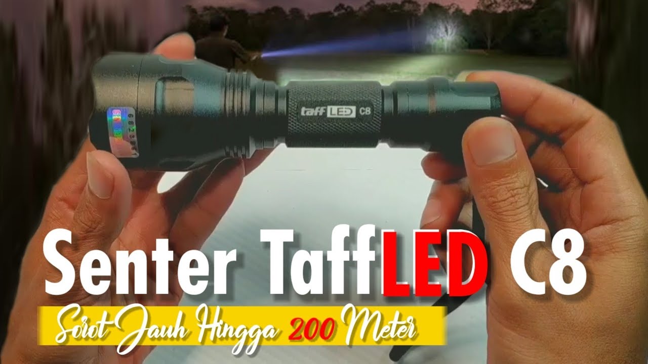 Review Senter Tactical Led taffled c8 Flashlight Cree Q5 murah