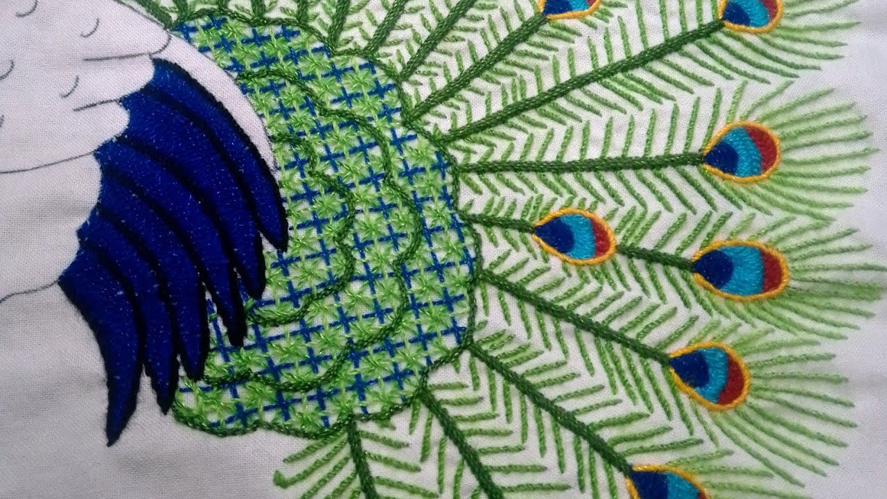 Segunda parte del bordado para la cola de un pavoreal 🦚 utilizando puntada fantasía!!!