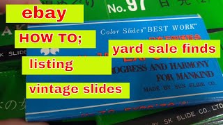 eBay Listing; HOW TO; Projector and slides yard sale find