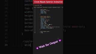 Circle Ripple Spinner loader Animation| HTML CSS